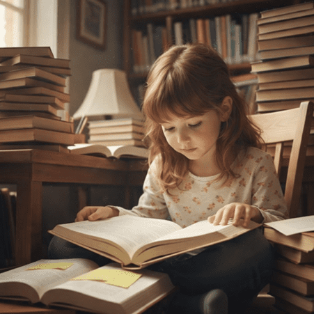 เด็กหญิงอ่านหนังสือ