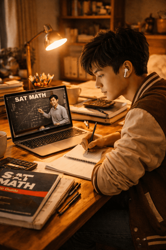 นักเรียนเรียน SAT Math ออนไลน์จากที่บ้าน
